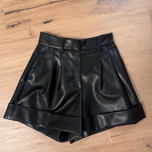 Aritzia Black Faux Leather Shorts